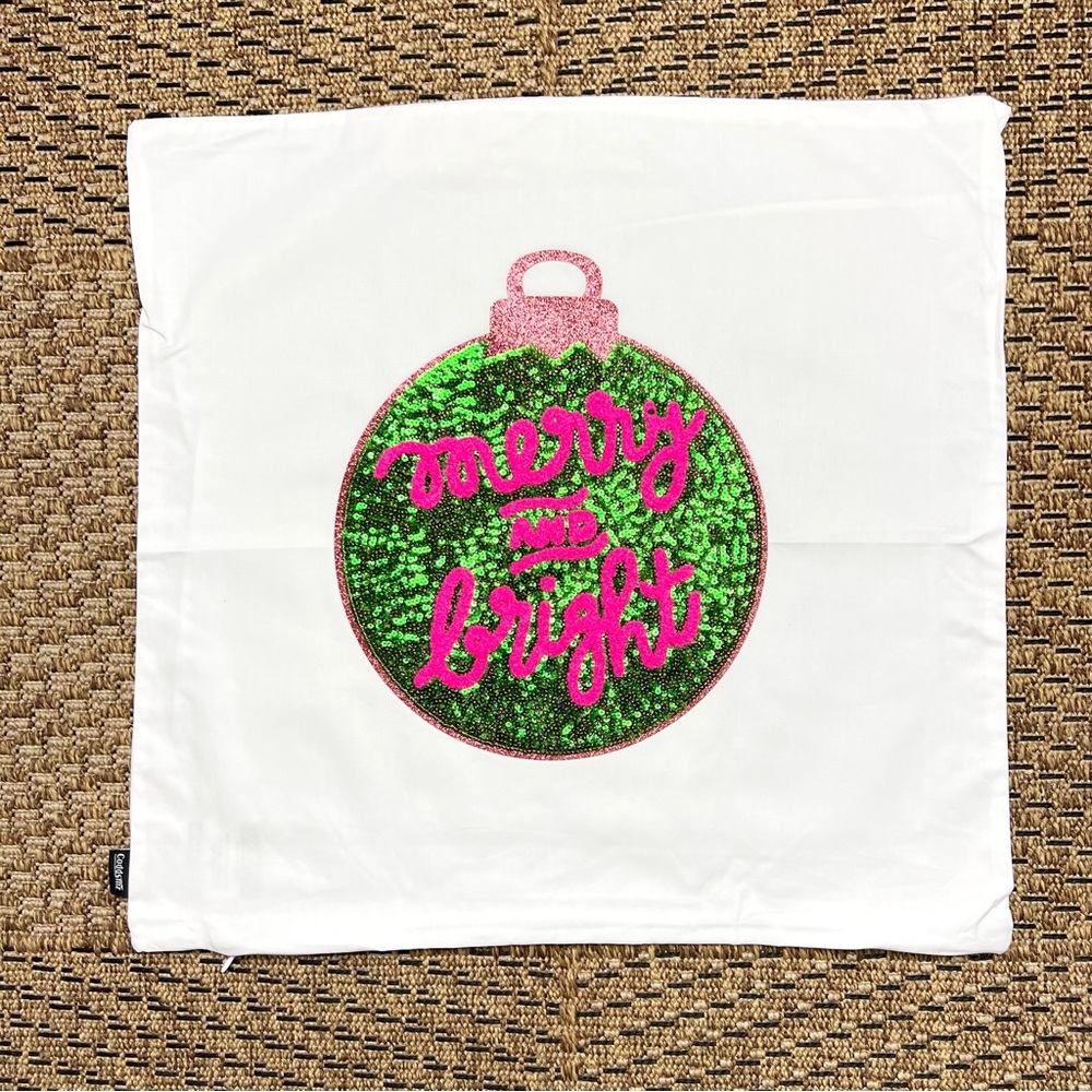 18x18 Merry & Bright Ornament Pillow Cover